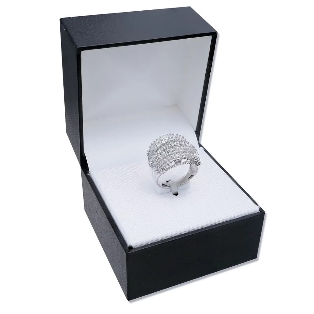 Giani Bernini Cubic Zirconia Multi Row Princess, Baguette & Pave Band - Picture 2 of 2